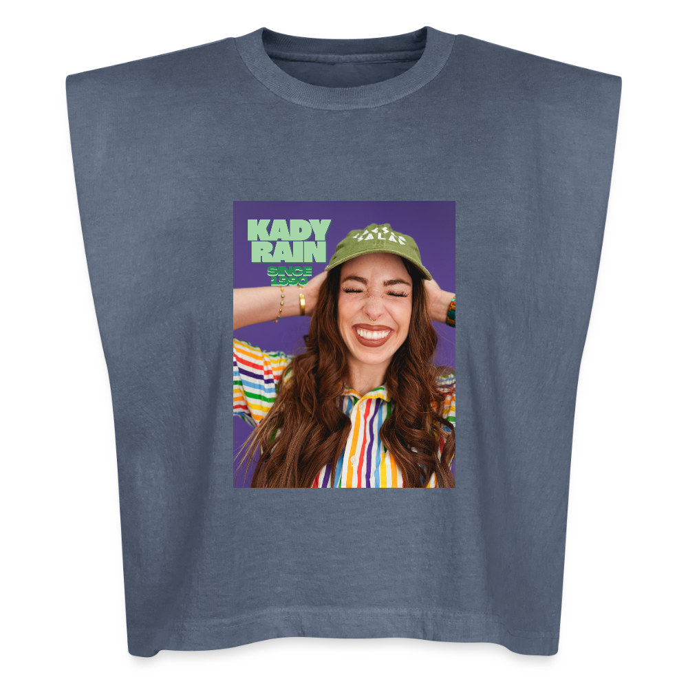 Kady Rain Since 1990 American Apparel Women's Garment Dyed Muscle Tank - faded navy