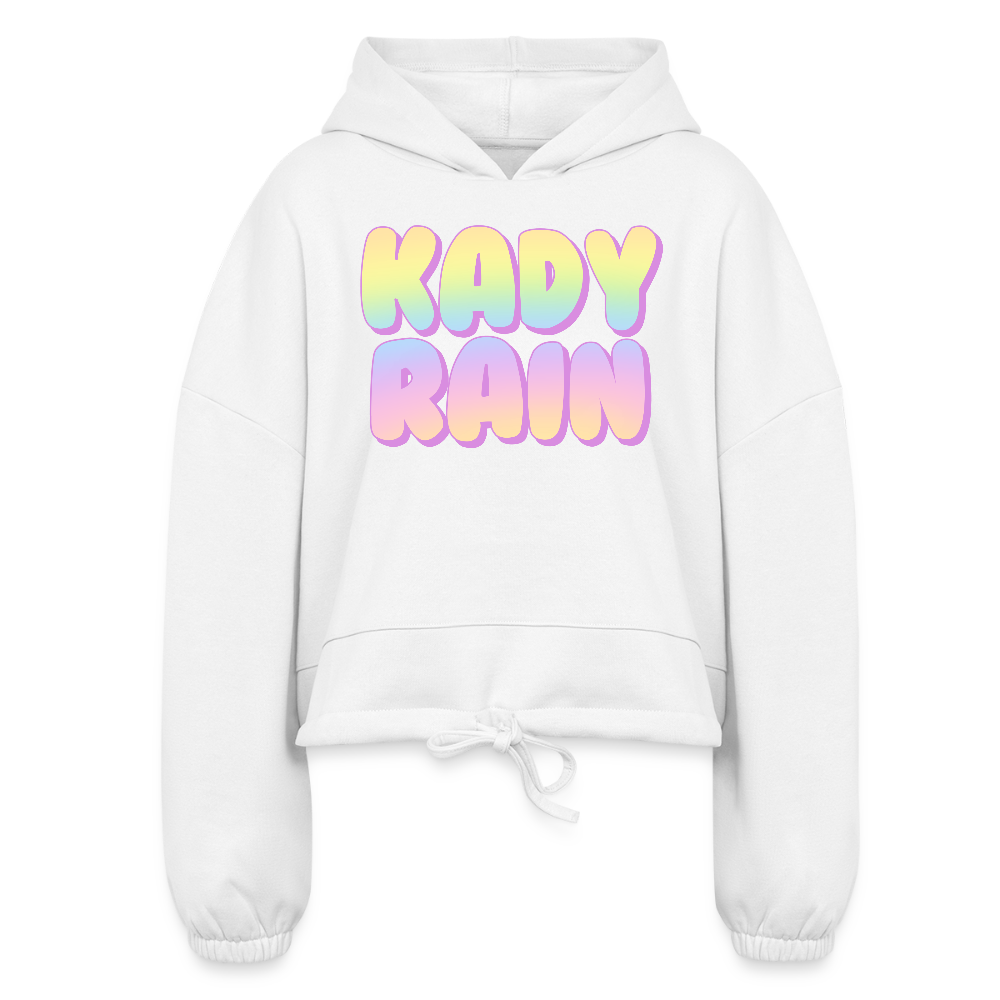 Kady Rain Rainbow Women’s Cropped Hoodie - white