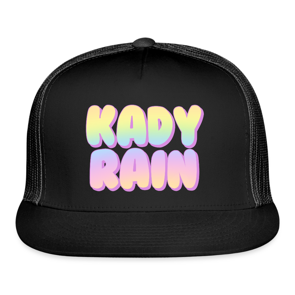 Kady Rain Rainbow Trucker Hat - black/black