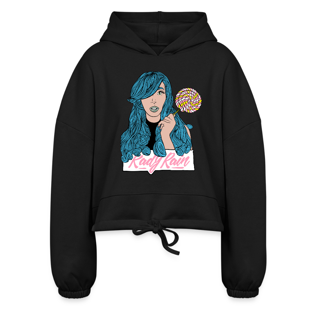 All I Ever Wanted Cartoon Women’s Cropped Hoodie - black