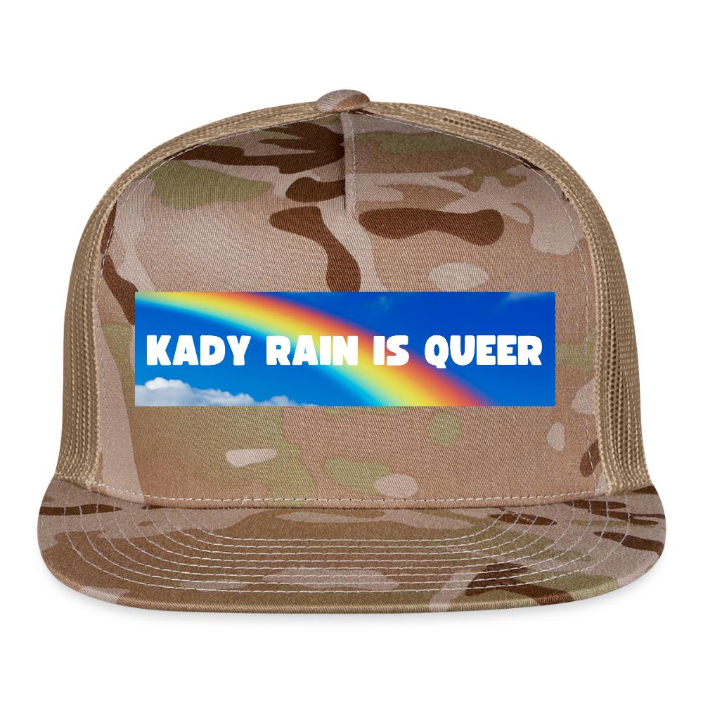 Kady Rain is Queer Trucker Hat - MultiCam\tan