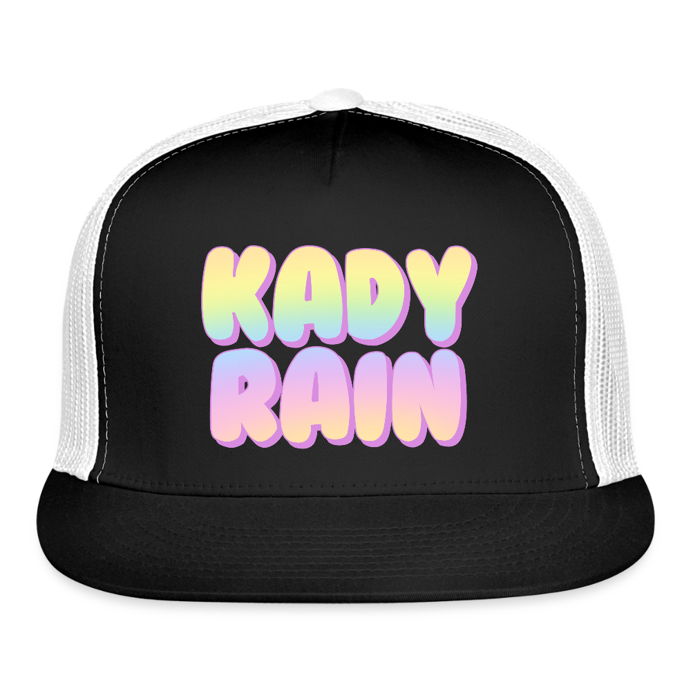 Kady Rain Rainbow Trucker Hat - black/white