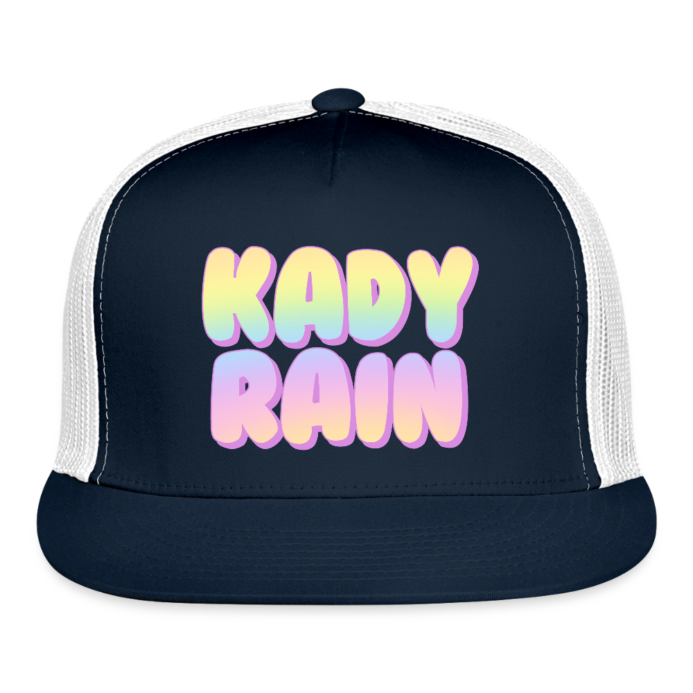 Kady Rain Rainbow Trucker Hat - navy/white