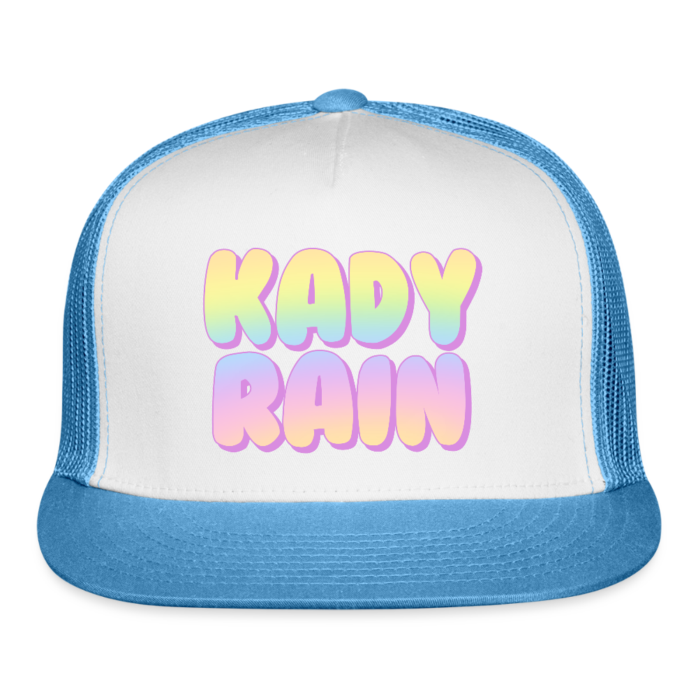 Kady Rain Rainbow Trucker Hat - white/blue