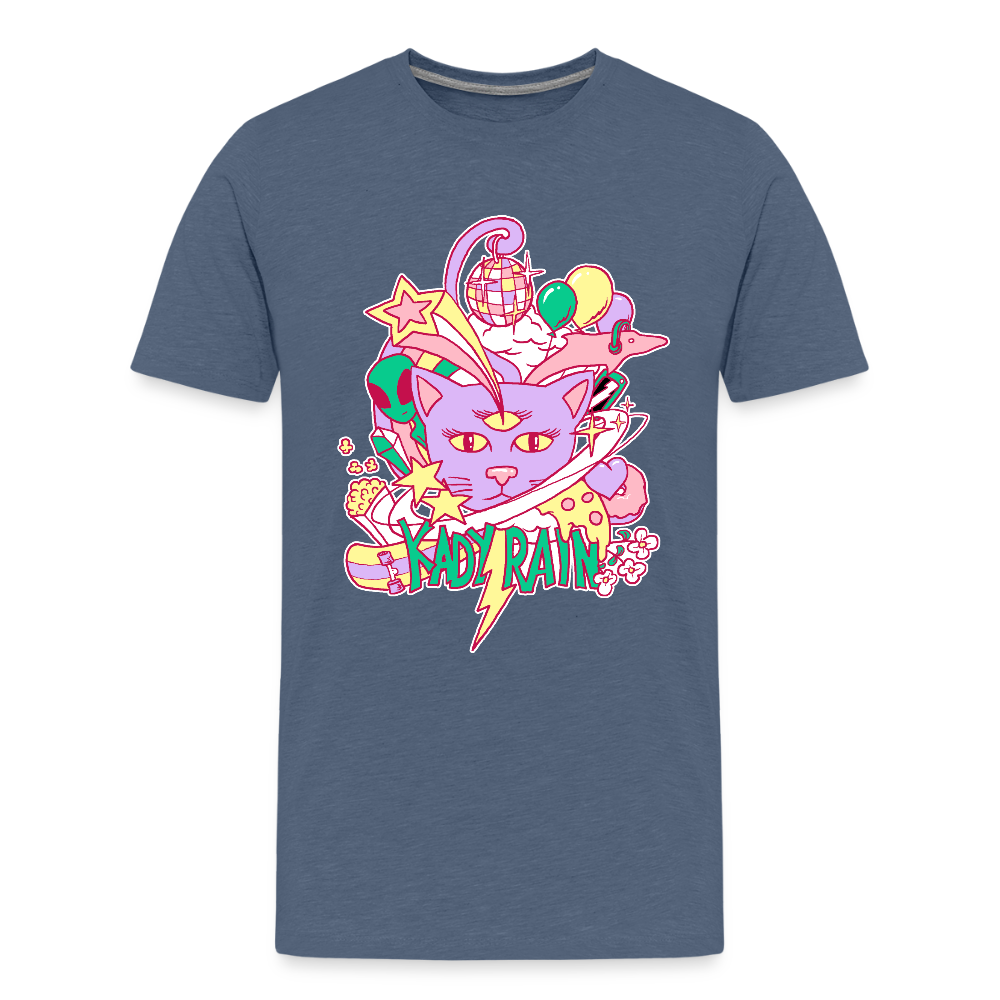 Kady Rain Space Cat Kids' Premium T-Shirt - heather blue