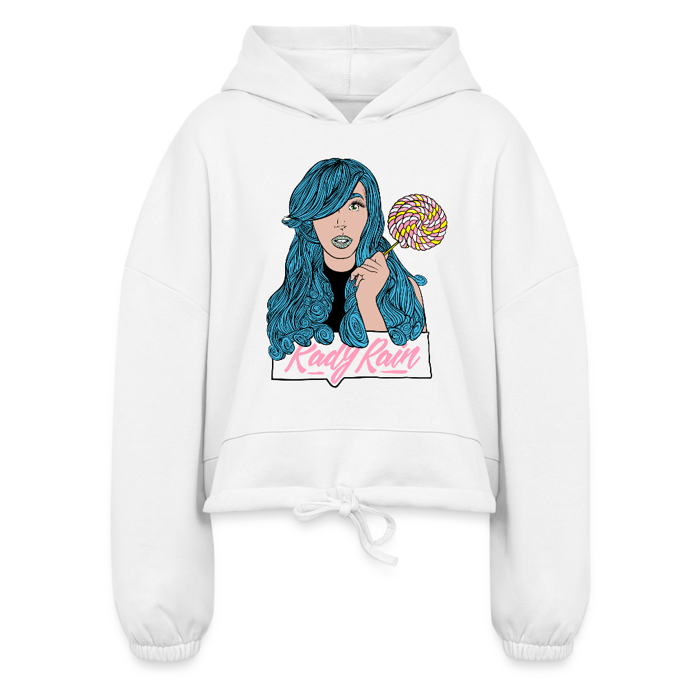 All I Ever Wanted Cartoon Women’s Cropped Hoodie - white
