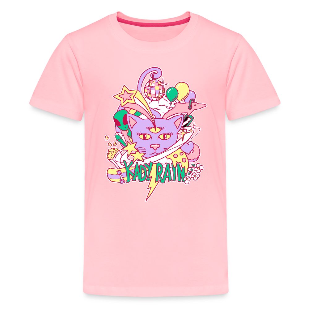 Kady Rain Space Cat Kids' Premium T-Shirt - pink