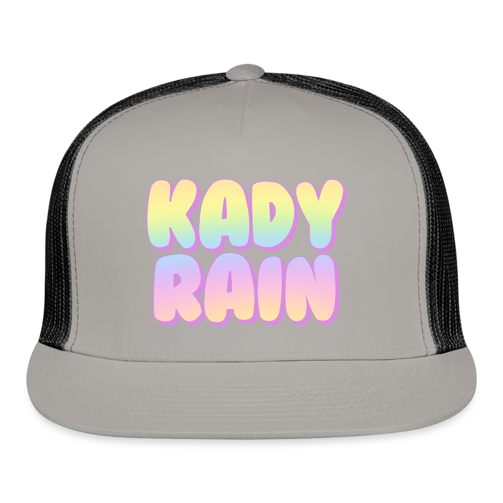 Kady Rain Rainbow Trucker Hat - gray/black
