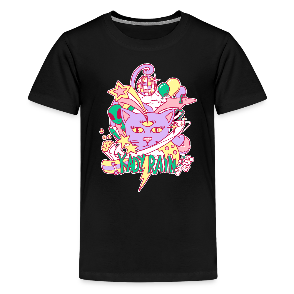 Kady Rain Space Cat Kids' Premium T-Shirt - black