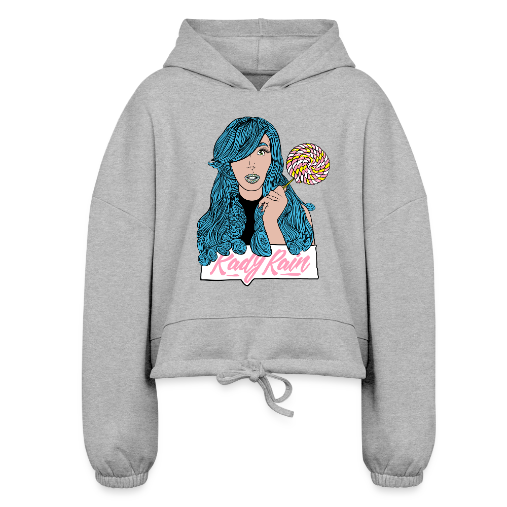All I Ever Wanted Cartoon Women’s Cropped Hoodie - heather gray