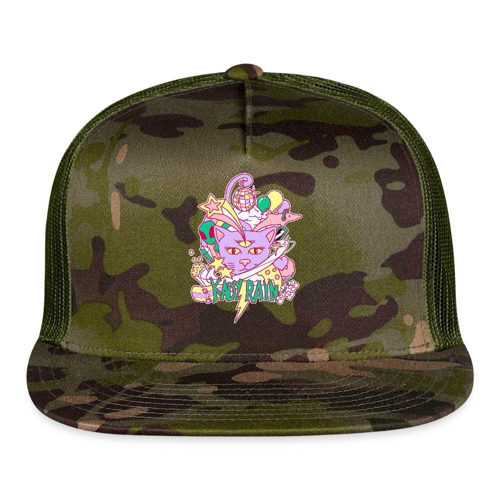 Space Cat Trucker Hat - MultiCam\green