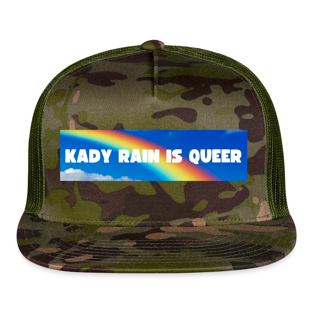 Kady Rain is Queer Trucker Hat - MultiCam\green