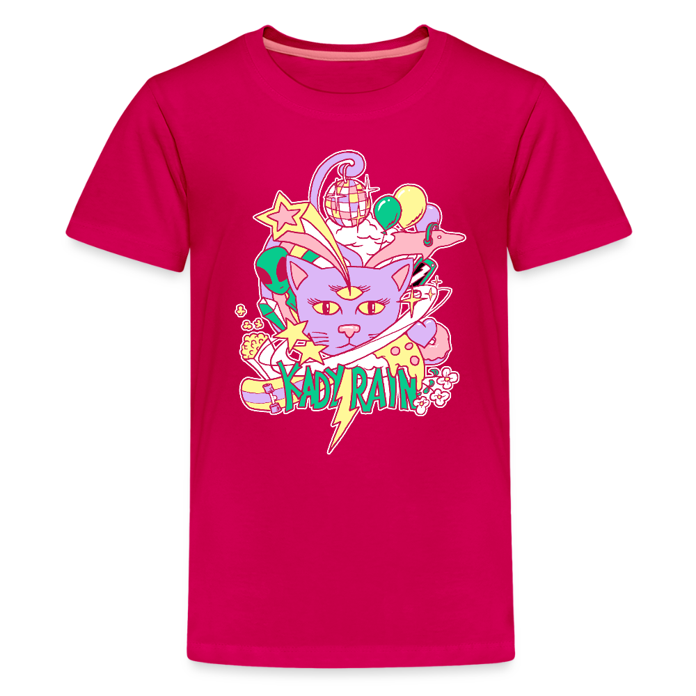 Kady Rain Space Cat Kids' Premium T-Shirt - dark pink