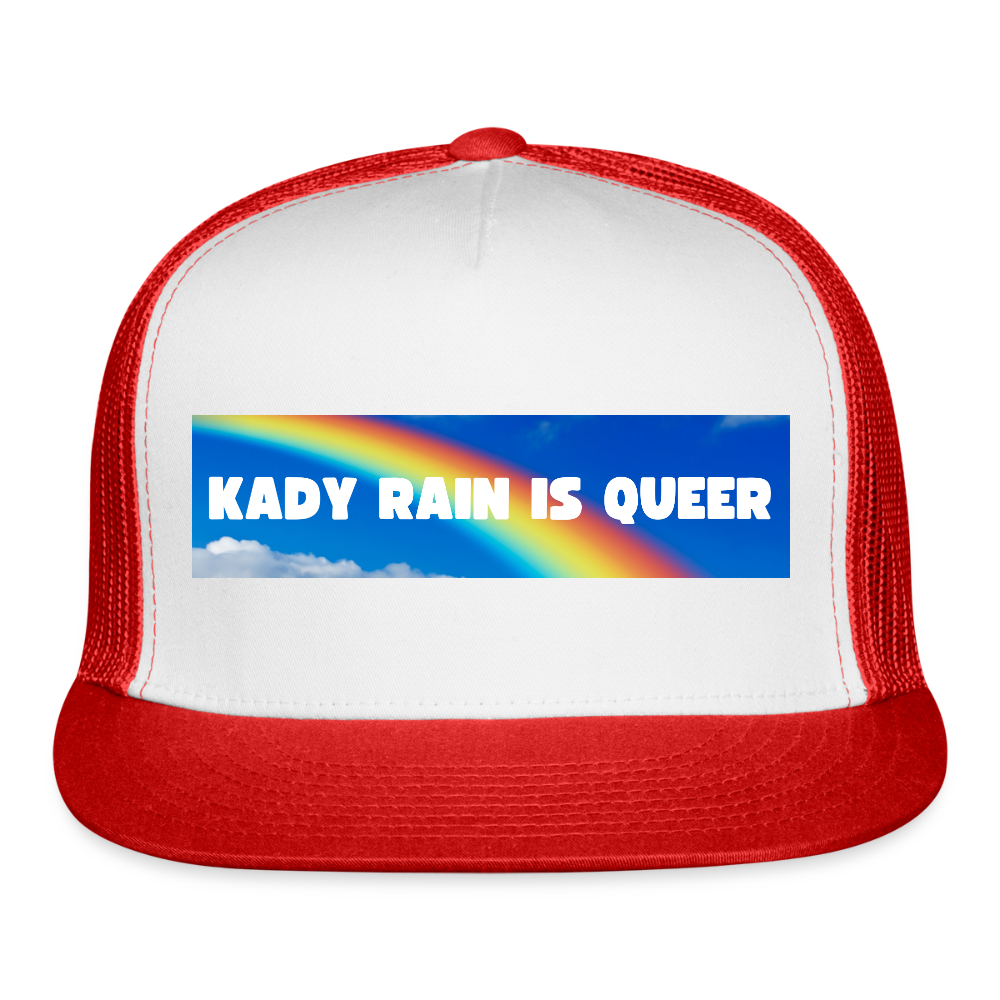 Kady Rain is Queer Trucker Hat - white/red