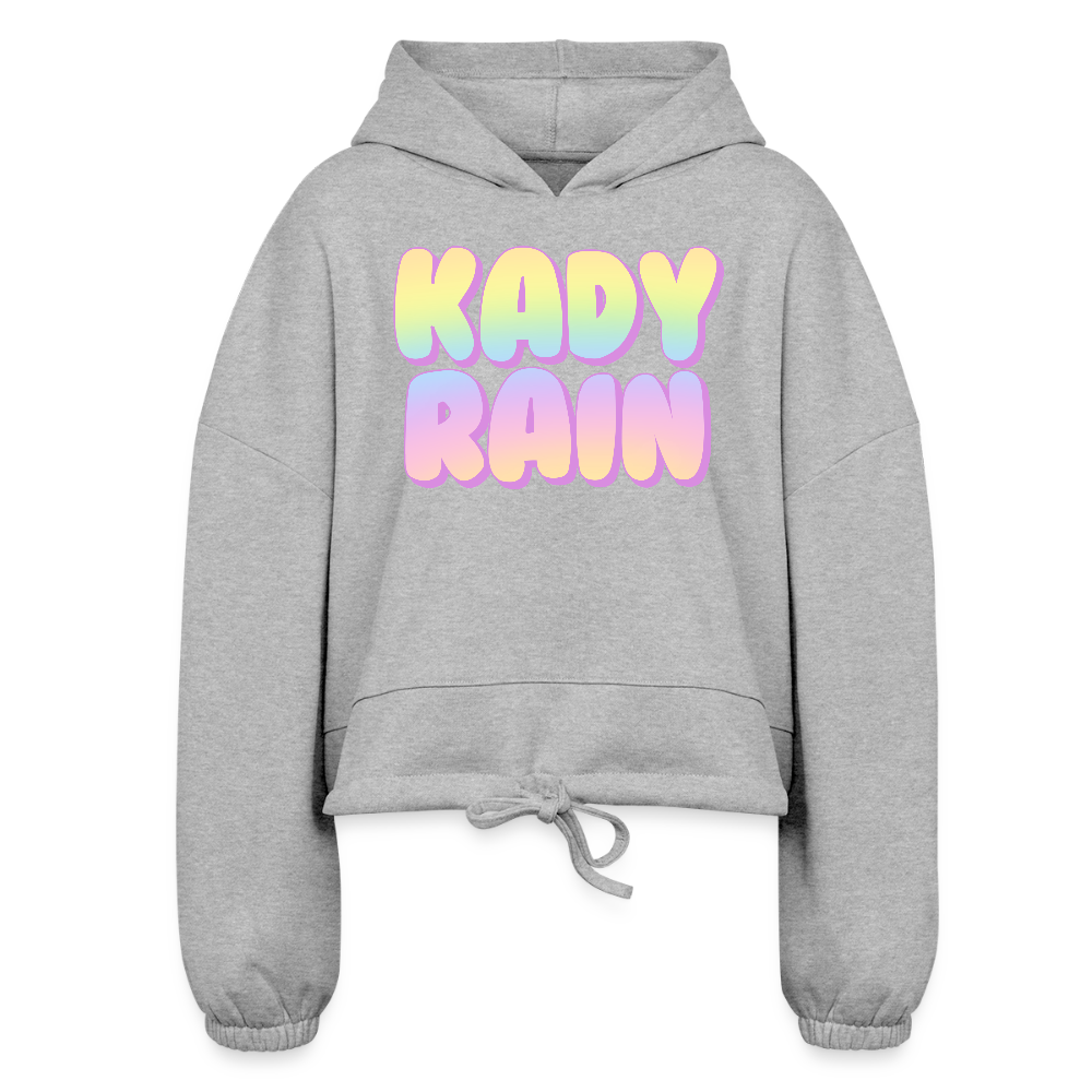 Kady Rain Rainbow Women’s Cropped Hoodie - heather gray