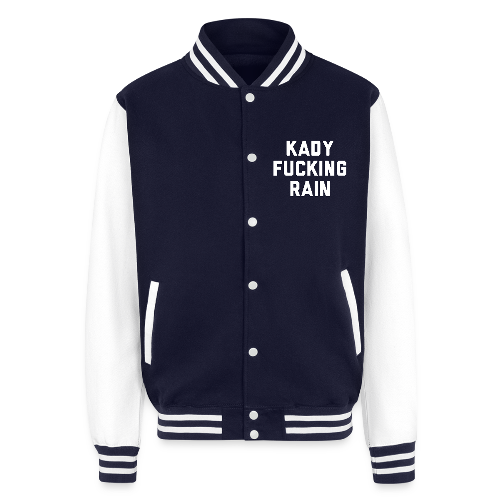 Kady F'ing Rain Just Hoods Heavyweight Letterman Jacket - navy/white