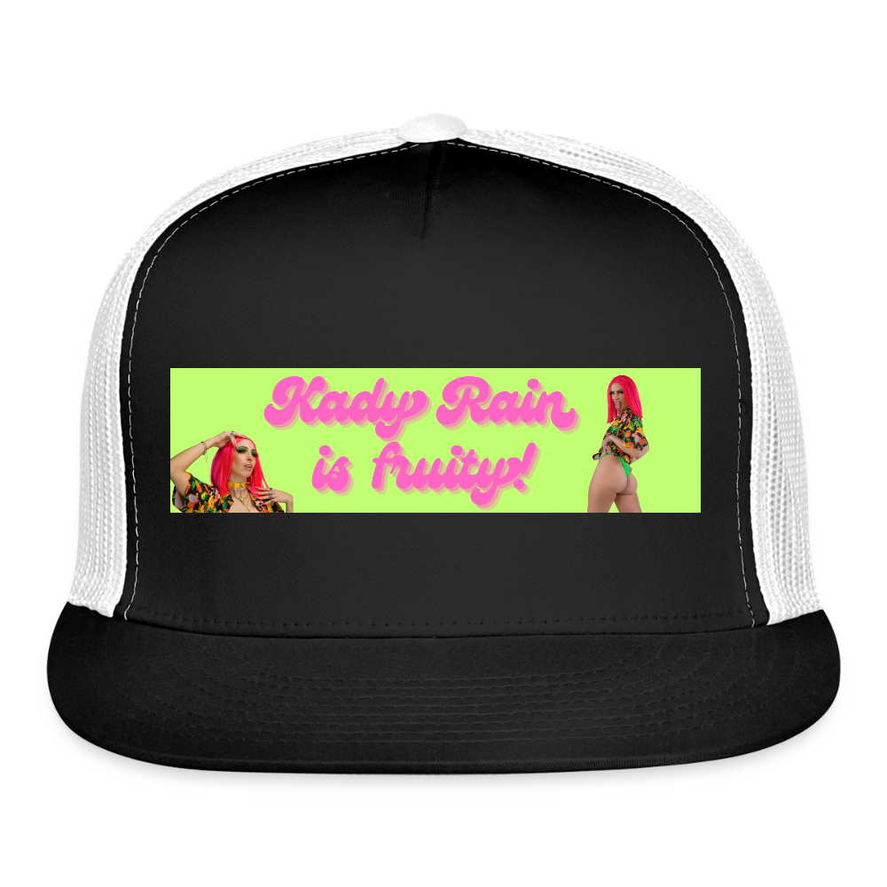 Kady Rain is Fruity Trucker Hat - black/white