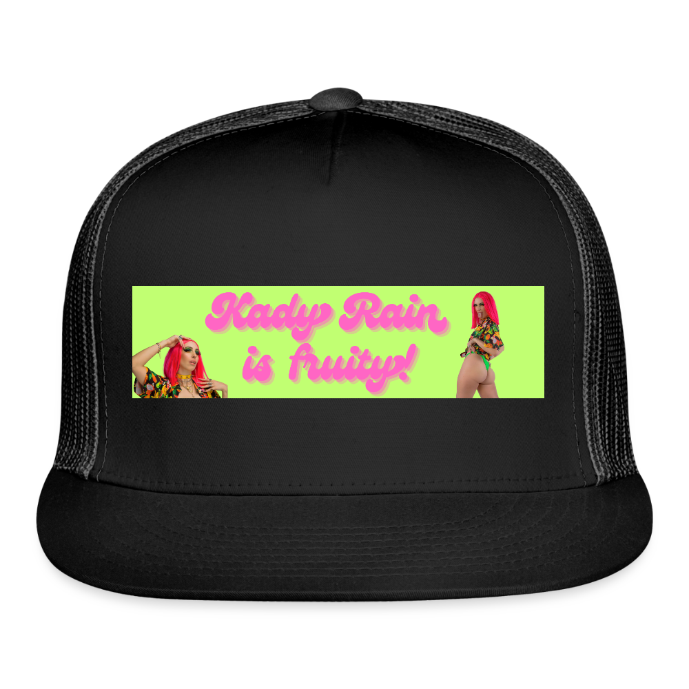 Kady Rain is Fruity Trucker Hat - black/black