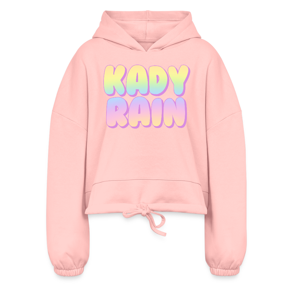 Kady Rain Rainbow Women’s Cropped Hoodie - light pink