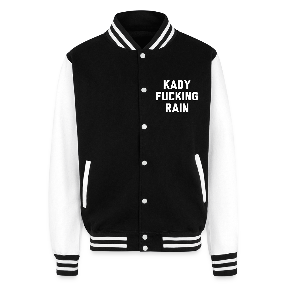Kady F'ing Rain Just Hoods Heavyweight Letterman Jacket - black/white