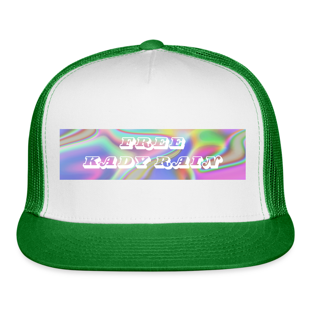 Free Kady Rain Trucker Hat - white/kelly green