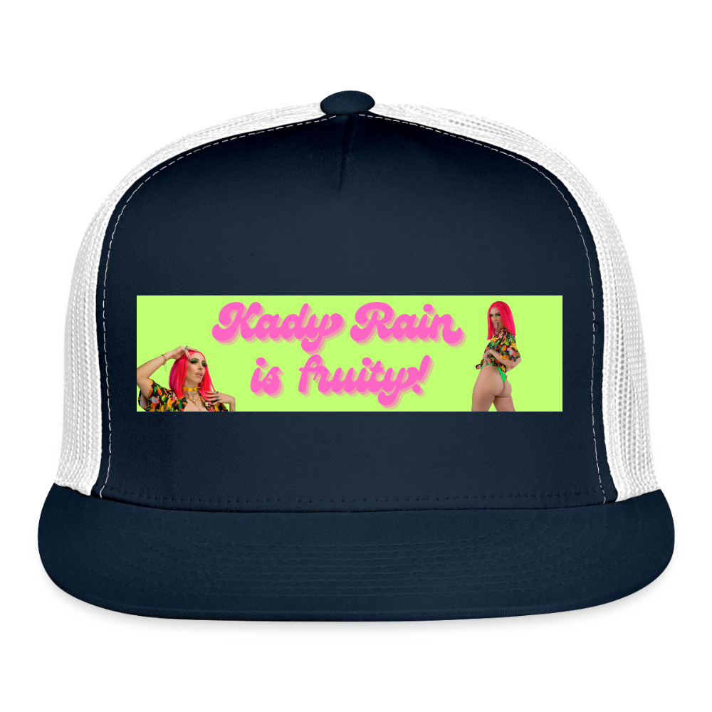 Kady Rain is Fruity Trucker Hat - navy/white