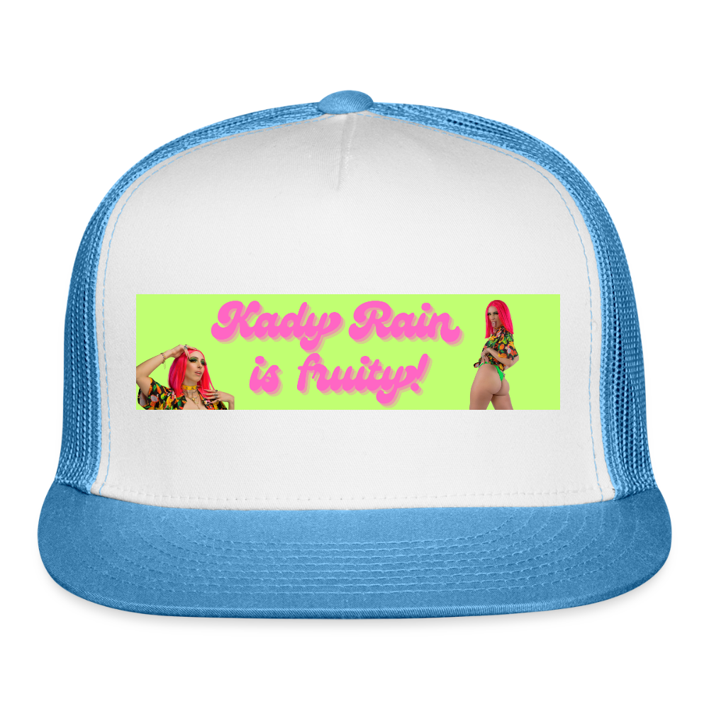 Kady Rain is Fruity Trucker Hat - white/blue