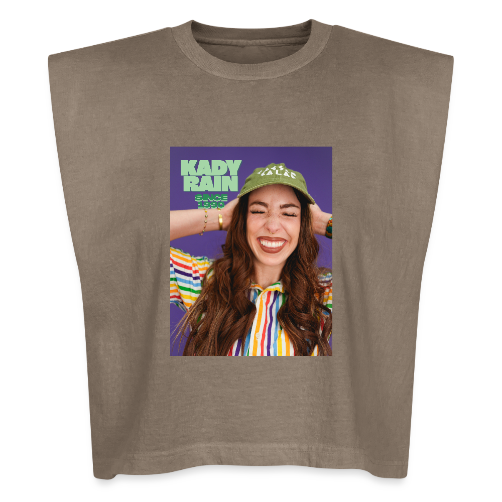 Kady Rain Since 1990 American Apparel Women's Garment Dyed Muscle Tank - faded brown