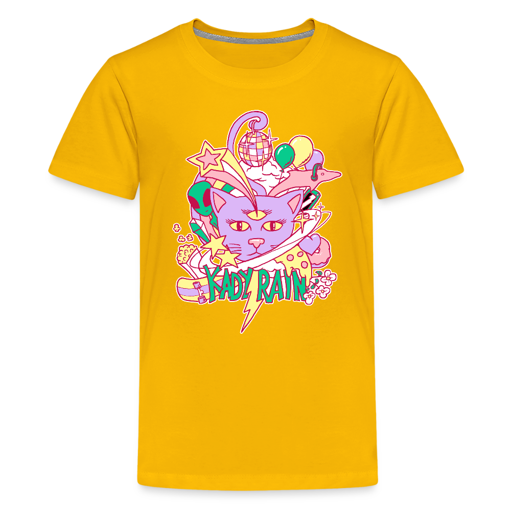 Kady Rain Space Cat Kids' Premium T-Shirt - sun yellow
