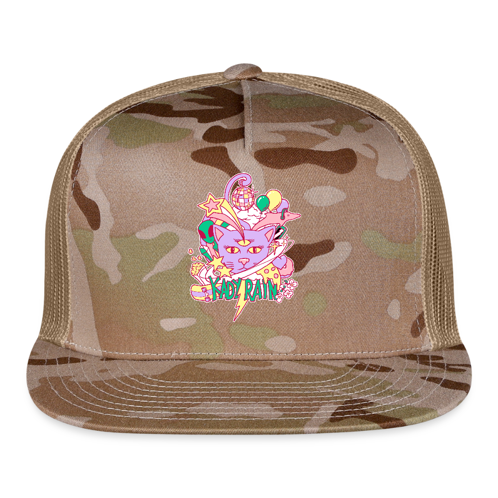Space Cat Trucker Hat - MultiCam\tan