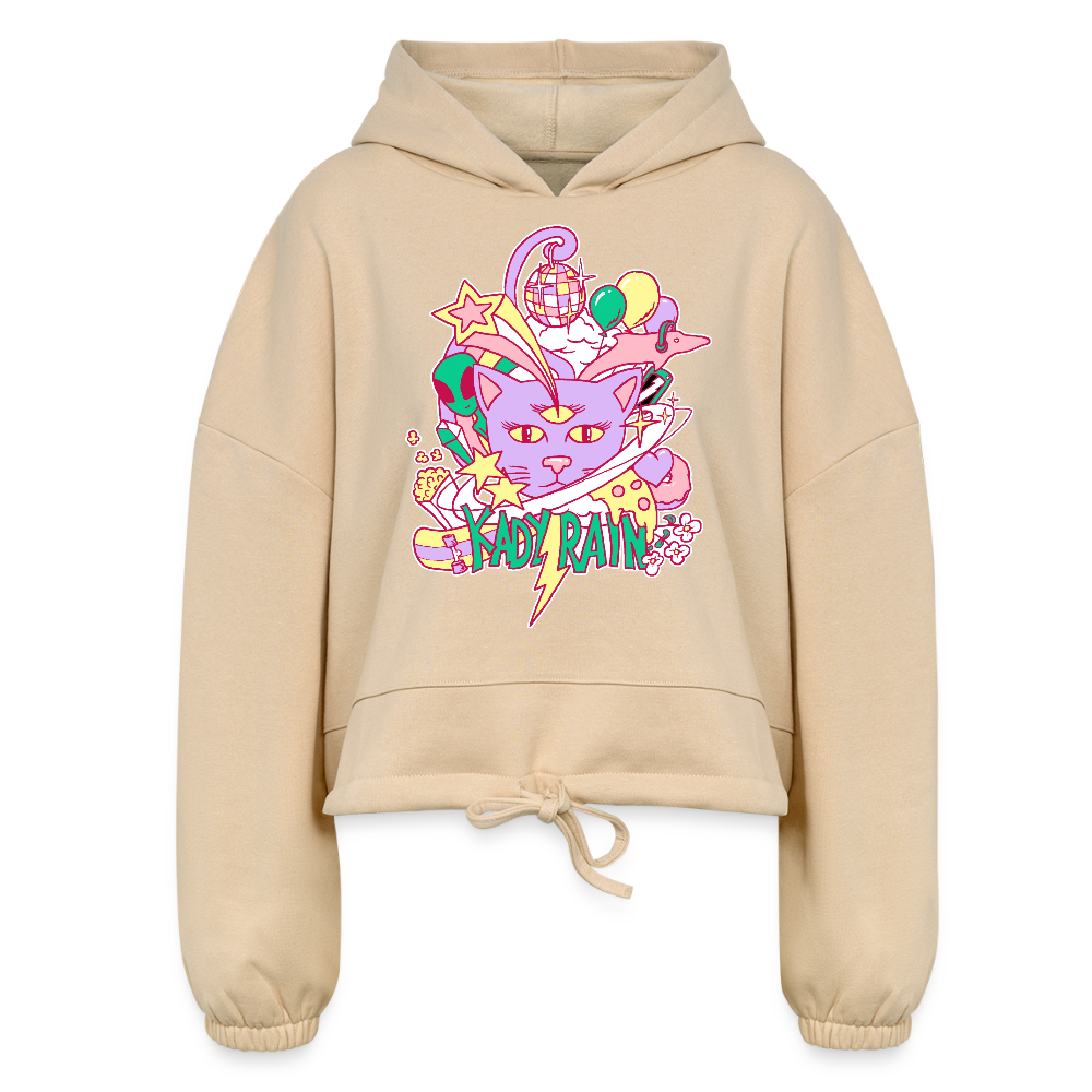 Space Cat Women’s Cropped Hoodie - nude