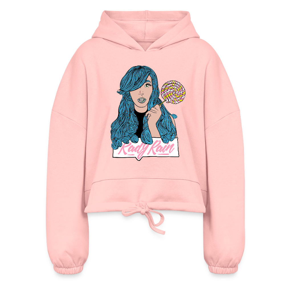 All I Ever Wanted Cartoon Women’s Cropped Hoodie - light pink