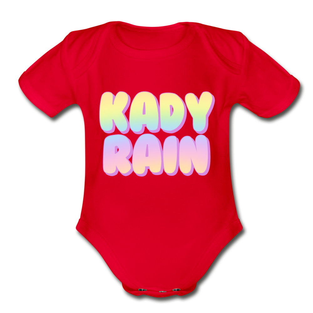 Organic Short Sleeve Baby Bodysuit - red