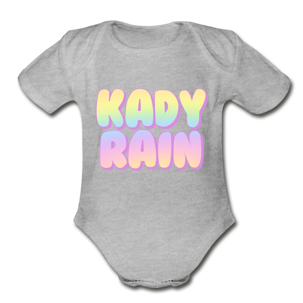 Organic Short Sleeve Baby Bodysuit - heather grey