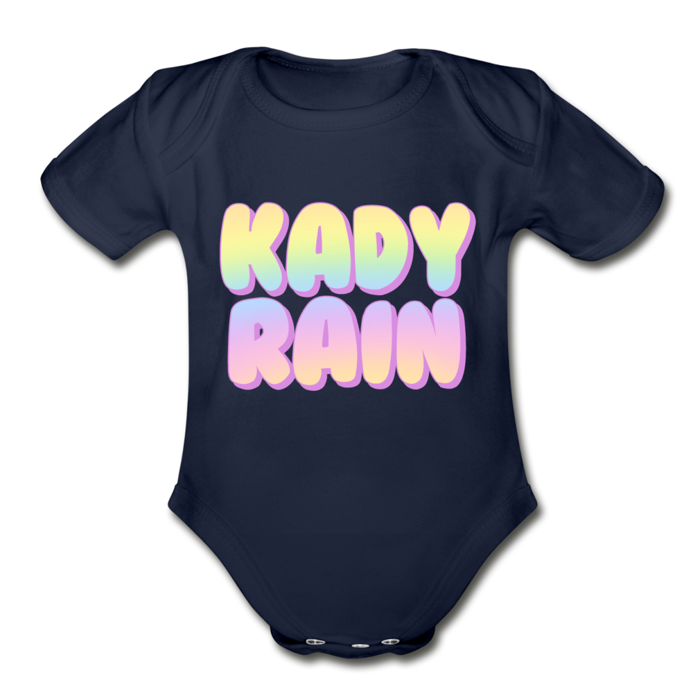 Organic Short Sleeve Baby Bodysuit - dark navy