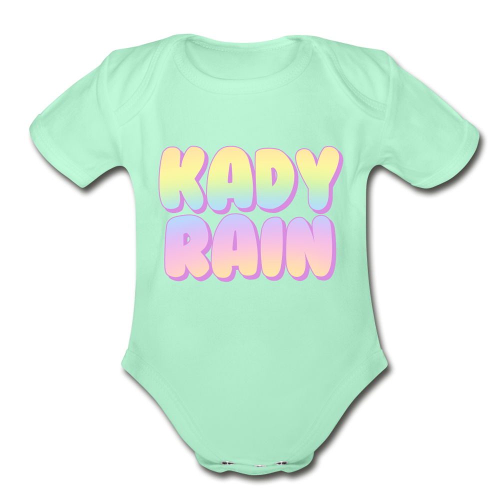 Organic Short Sleeve Baby Bodysuit - light mint