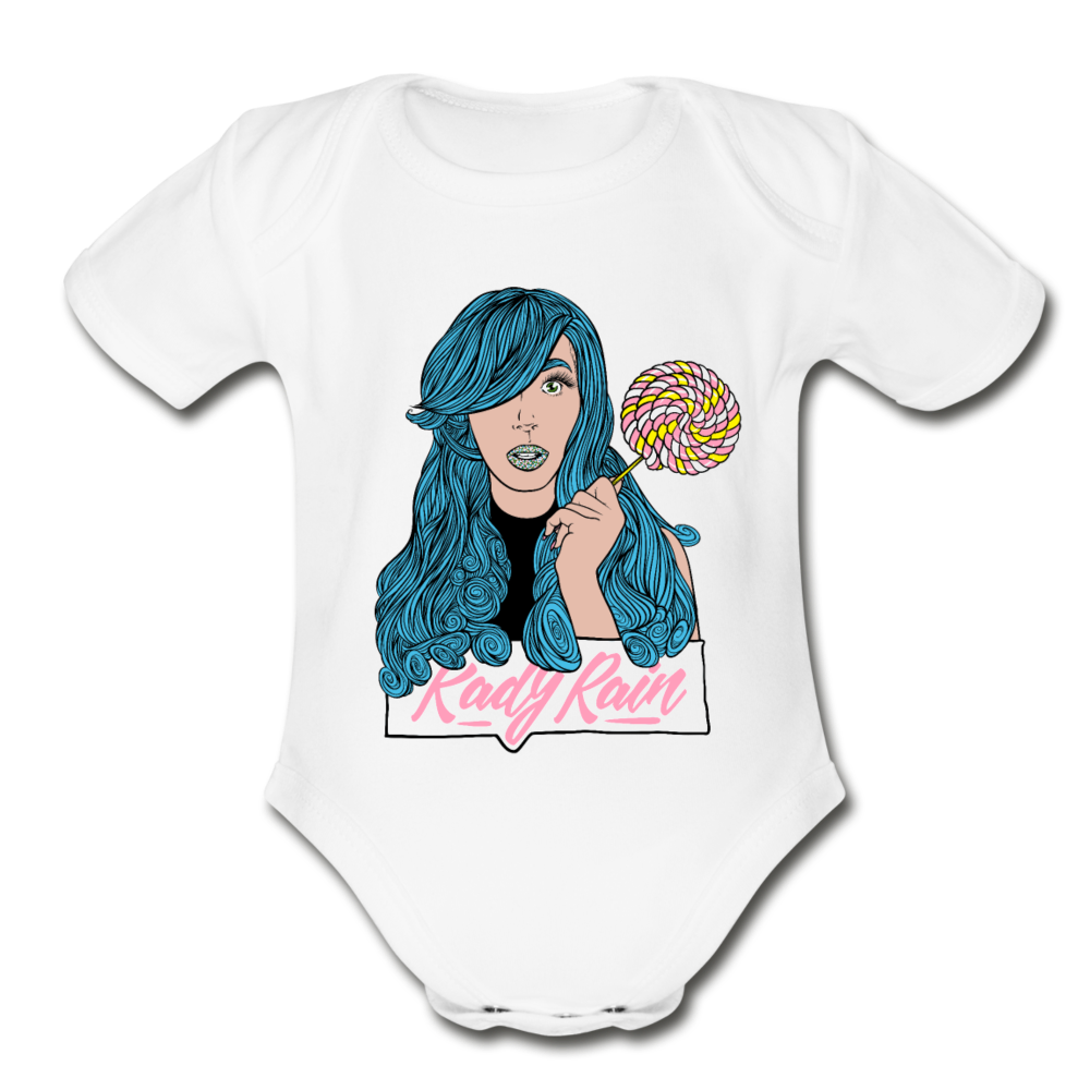 Organic Short Sleeve Baby Bodysuit - white