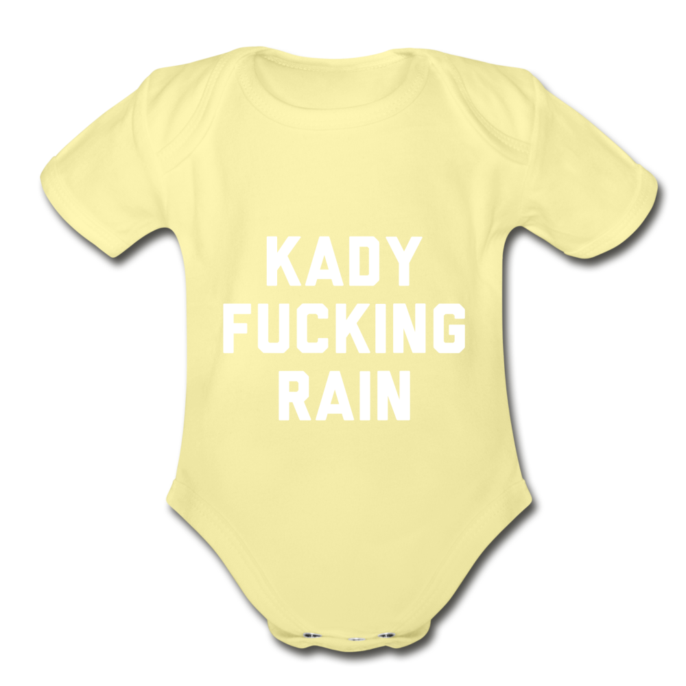 Organic Short Sleeve Baby Bodysuit - washed yellow