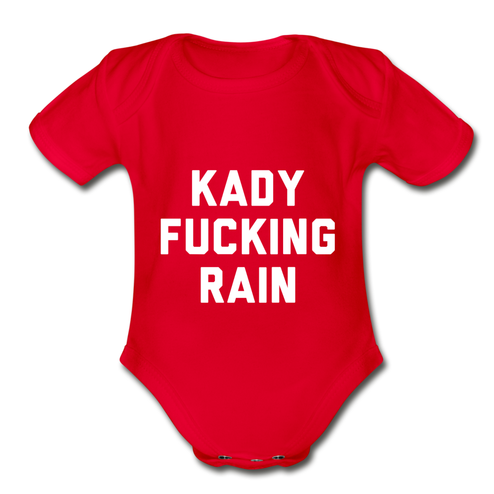 Organic Short Sleeve Baby Bodysuit - red