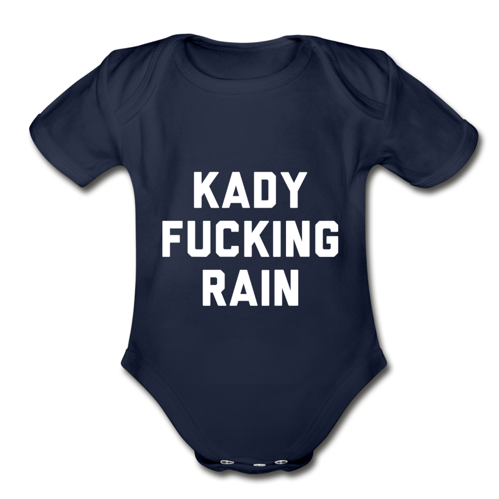 Organic Short Sleeve Baby Bodysuit - dark navy
