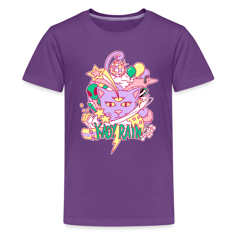 Kady Rain Space Cat Kids' Premium T-Shirt - purple