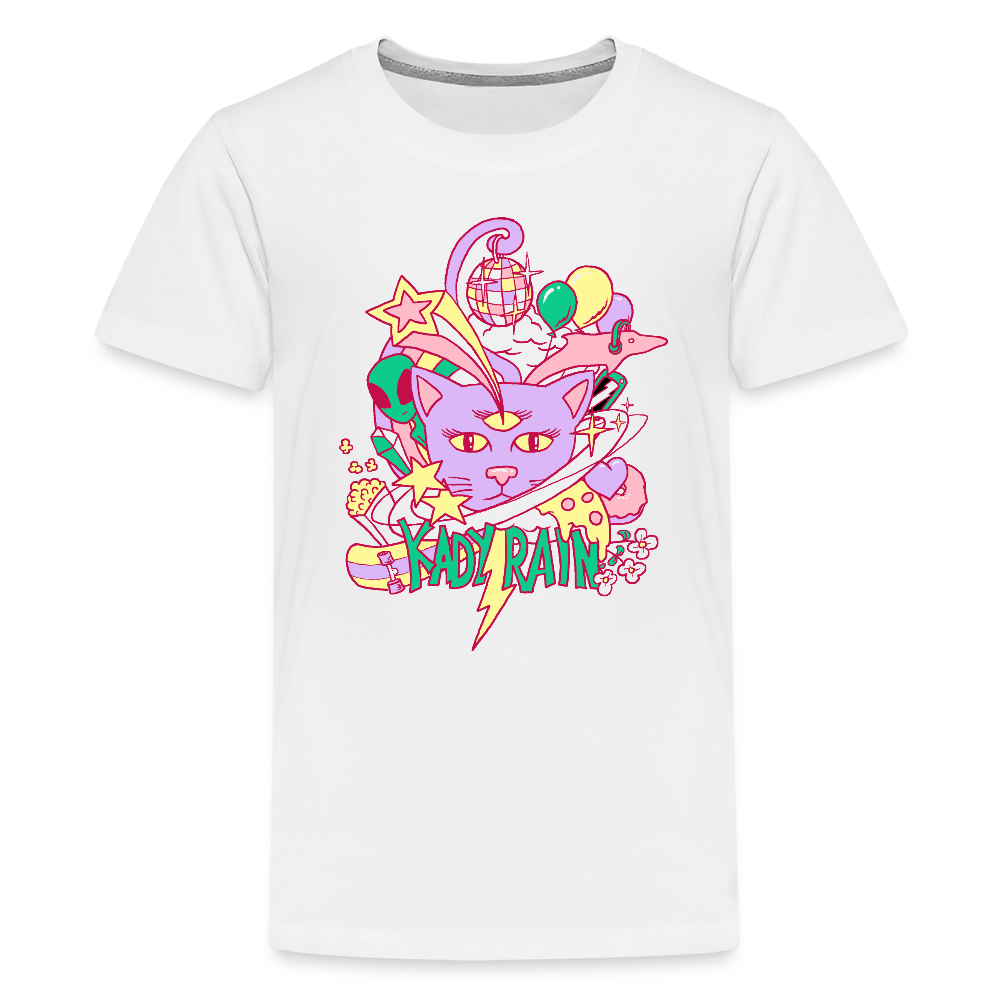 Kady Rain Space Cat Kids' Premium T-Shirt - white