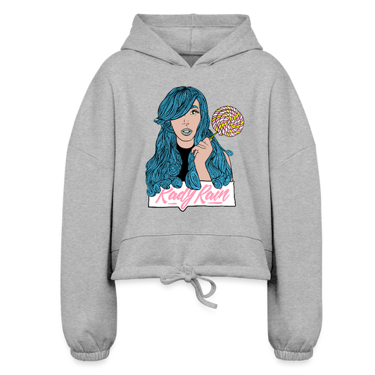 All I Ever Wanted Cartoon Women’s Cropped Hoodie - heather gray