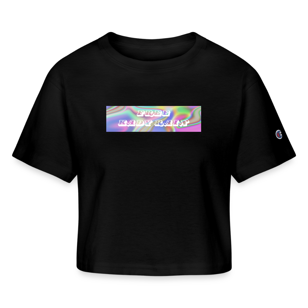Free Kady Rain Champion Women’s Cropped T-Shirt - black