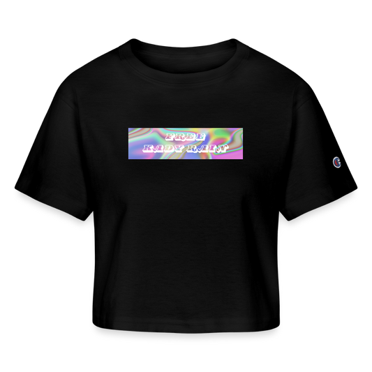 Free Kady Rain Champion Women’s Cropped T-Shirt - black