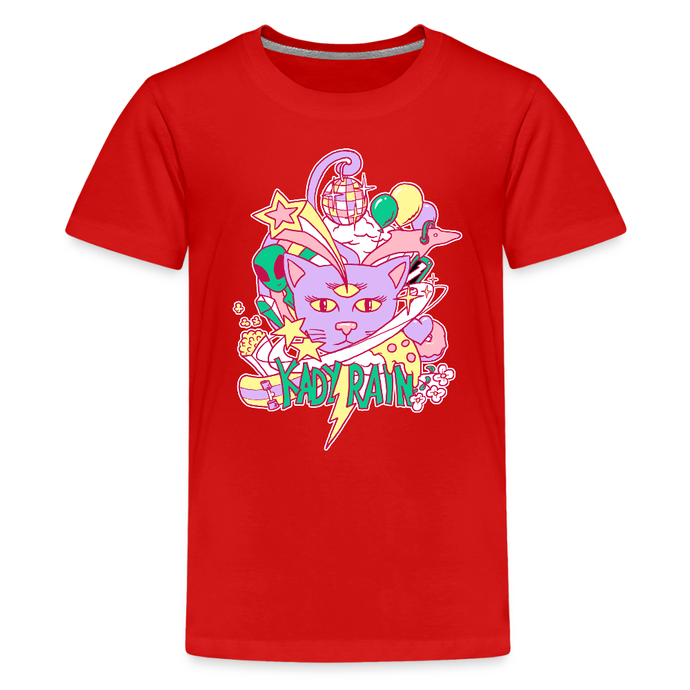 Kady Rain Space Cat Kids' Premium T-Shirt - red