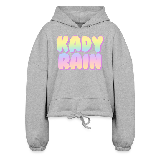 Kady Rain Rainbow Women’s Cropped Hoodie - heather gray