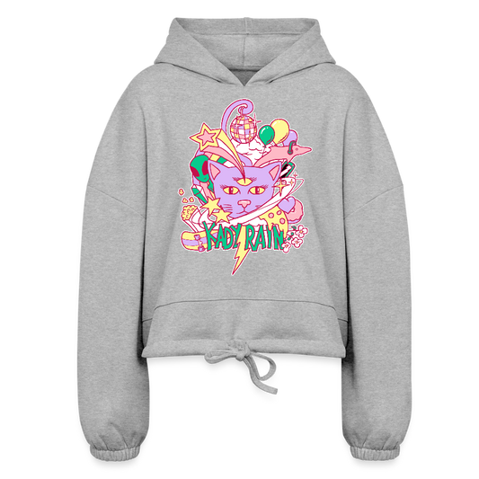 Space Cat Women’s Cropped Hoodie - heather gray
