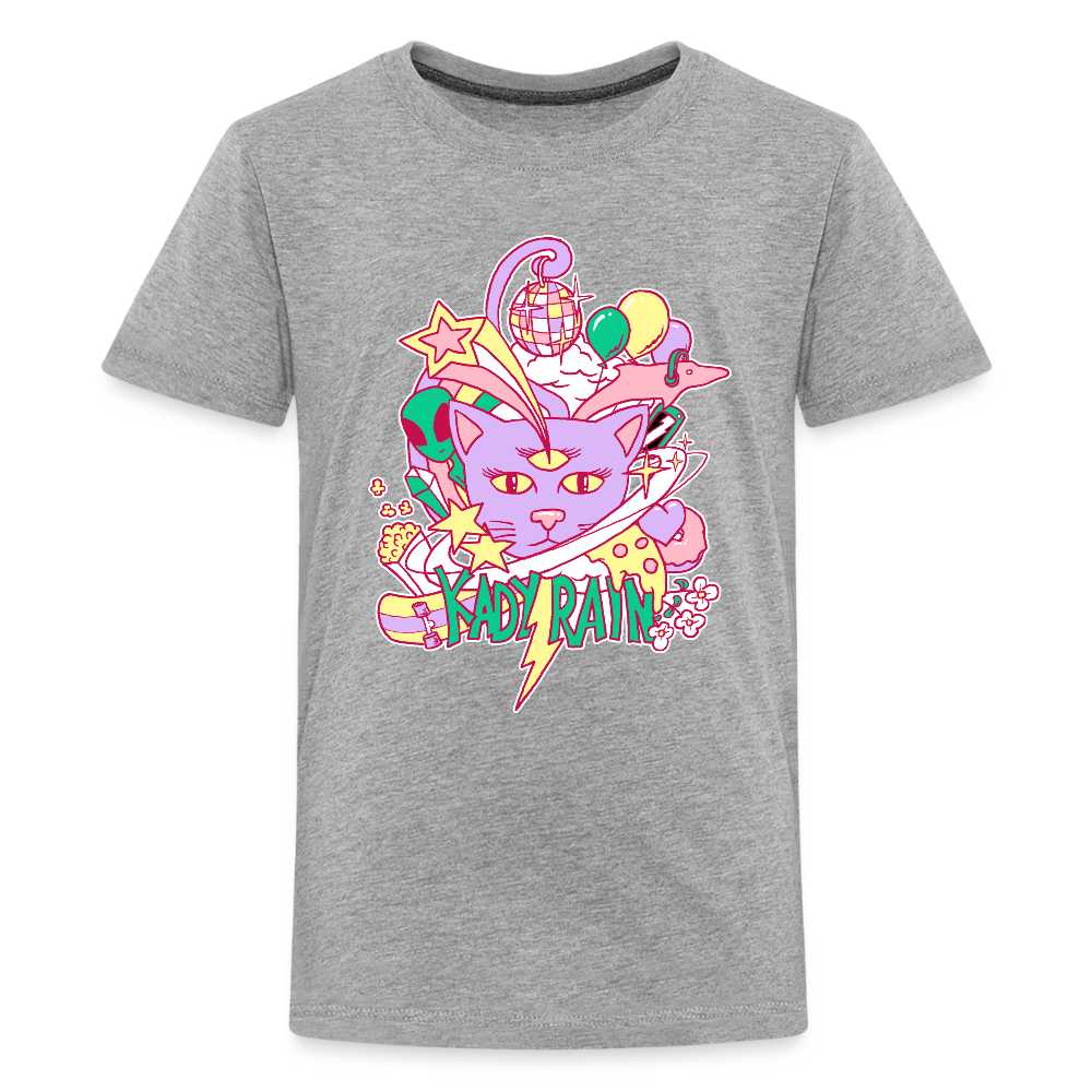 Kady Rain Space Cat Kids' Premium T-Shirt - heather gray