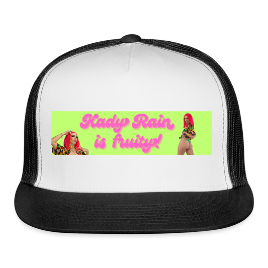 Kady Rain is Fruity Trucker Hat - white/black
